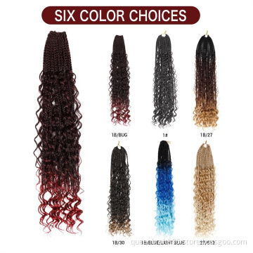 Goddess Bohemian Box braids hair Synthetic Crochet Braid 18inch Boho Braided Hair Extension